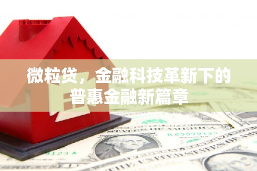 古坑微粒贷，金融科技革新下的普惠金融新篇章