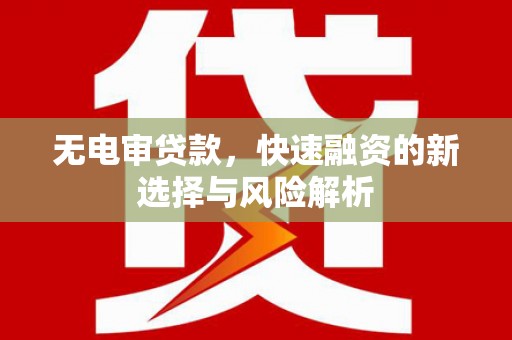 古坑无电审贷款，快速融资的新选择与风险解析