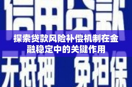 古坑探索贷款风险补偿机制在金融稳定中的关键作用