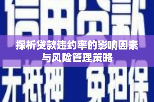 古坑探析贷款违约率的影响因素与风险管理策略