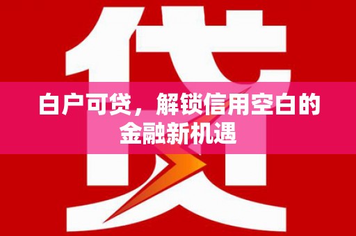 古坑白户可贷，解锁信用空白的金融新机遇