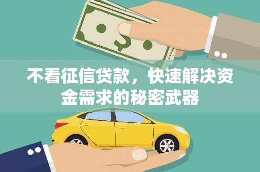 古坑不看征信贷款，快速解决资金需求的秘密武器